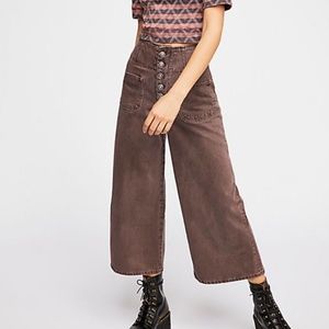 Free People Wide Leg Cropped Jeans